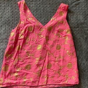 Lilly Pulitzer Pink & Gold Metallic Tank